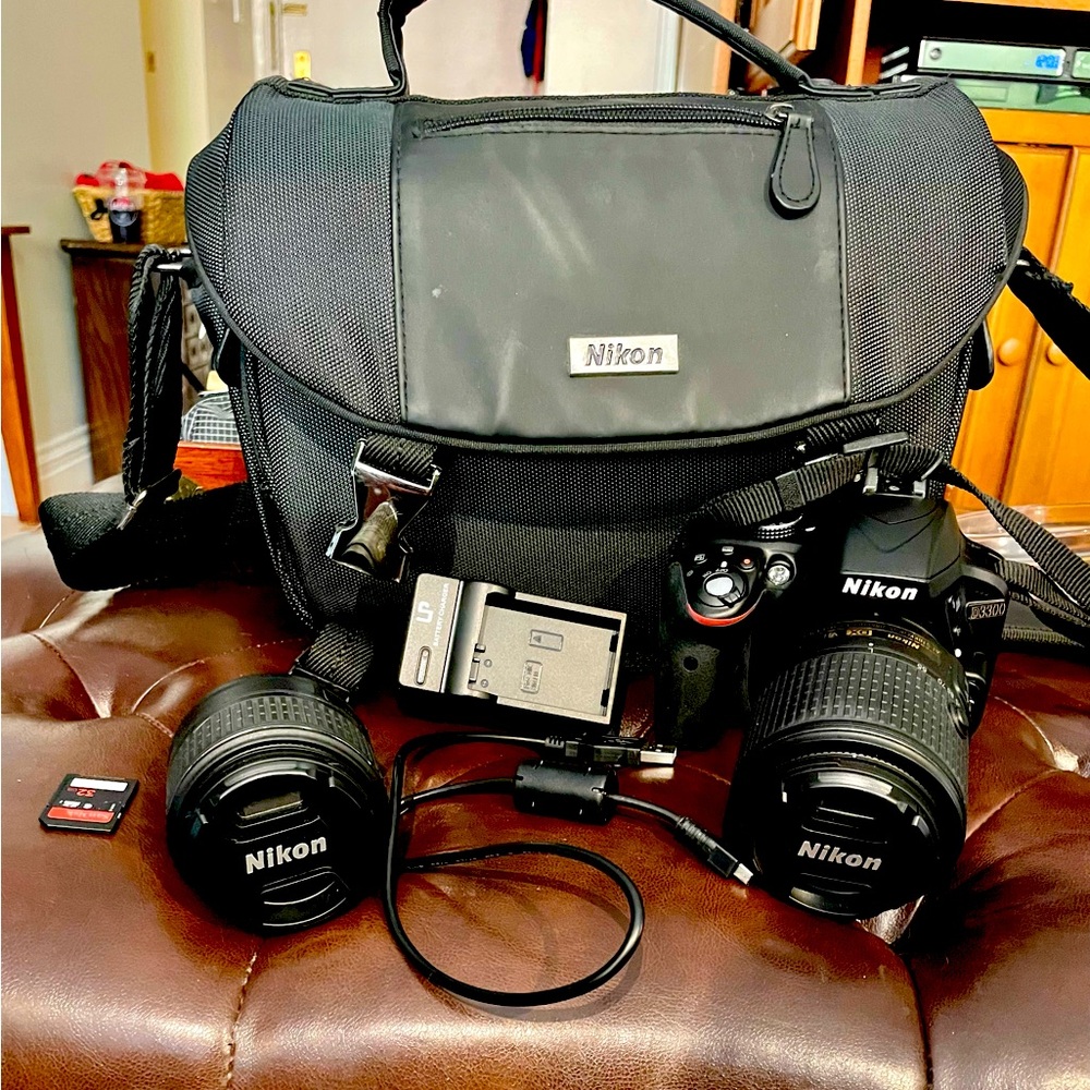 Nikon D3300 camera Digital SLR with 2 lenses and accessories ~ great value
